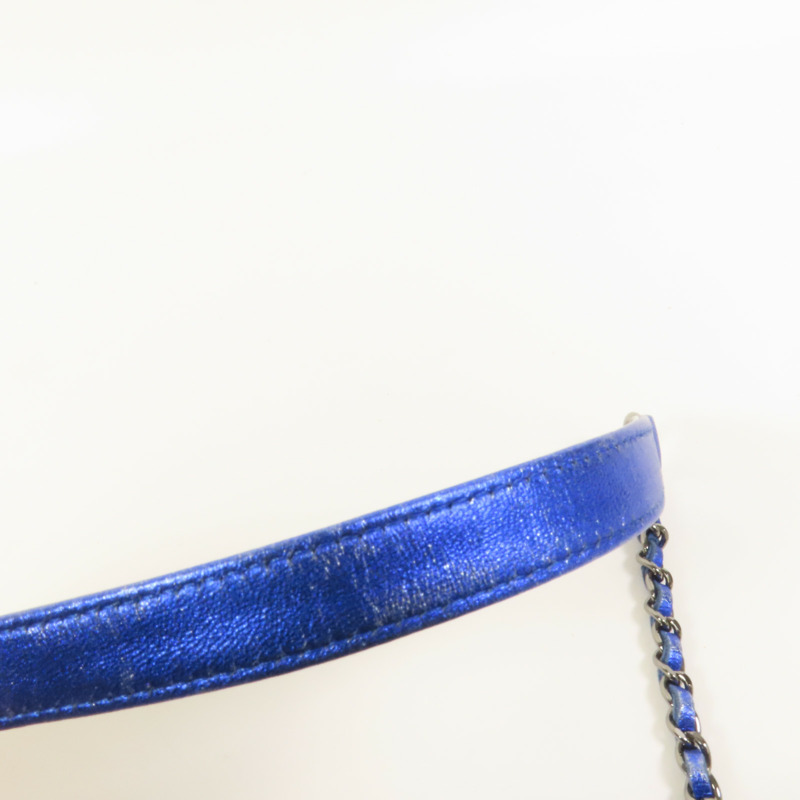 CHANEL 漆皮皮革Chain Shoulder銀扣鏈帶肩背袋-14