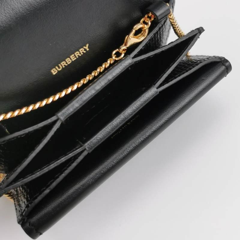 Burberry牛皮拼色TB標誌斜挎包 9.8新-6