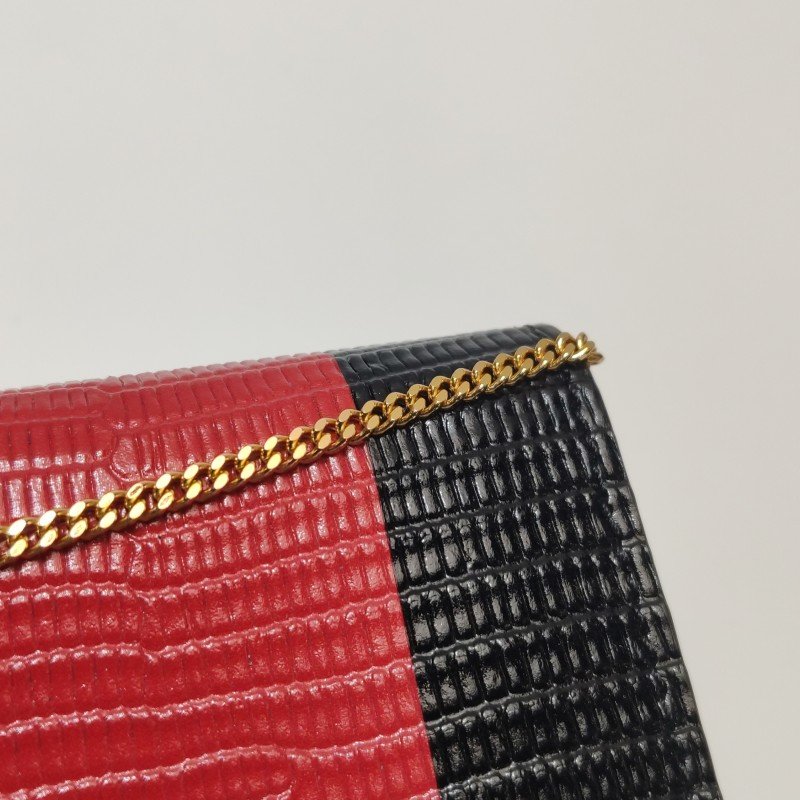 Burberry牛皮拼色TB標誌斜挎包 9.8新-12