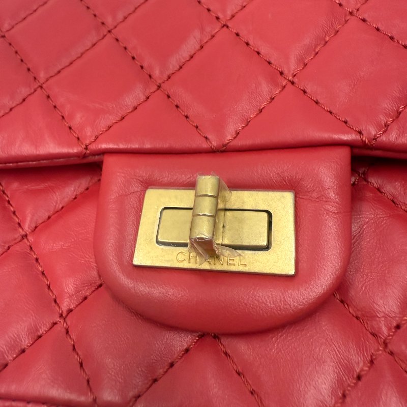 香奈兒2.55紅金單肩斜挎包-3