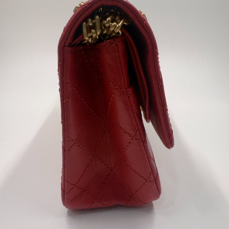 香奈兒2.55紅金單肩斜挎包-4