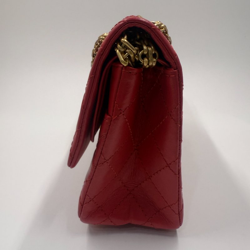 香奈兒2.55紅金單肩斜挎包-5