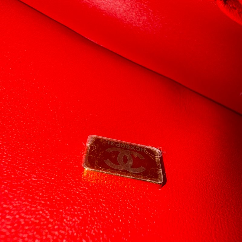 香奈兒2.55紅金單肩斜挎包-9