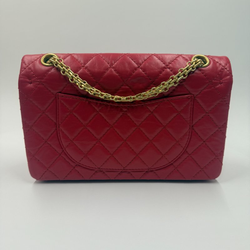 香奈兒2.55紅金單肩斜挎包-11