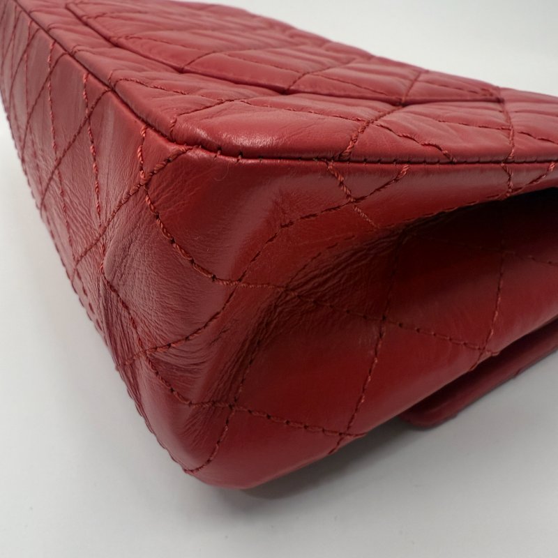 香奈兒2.55紅金單肩斜挎包-12