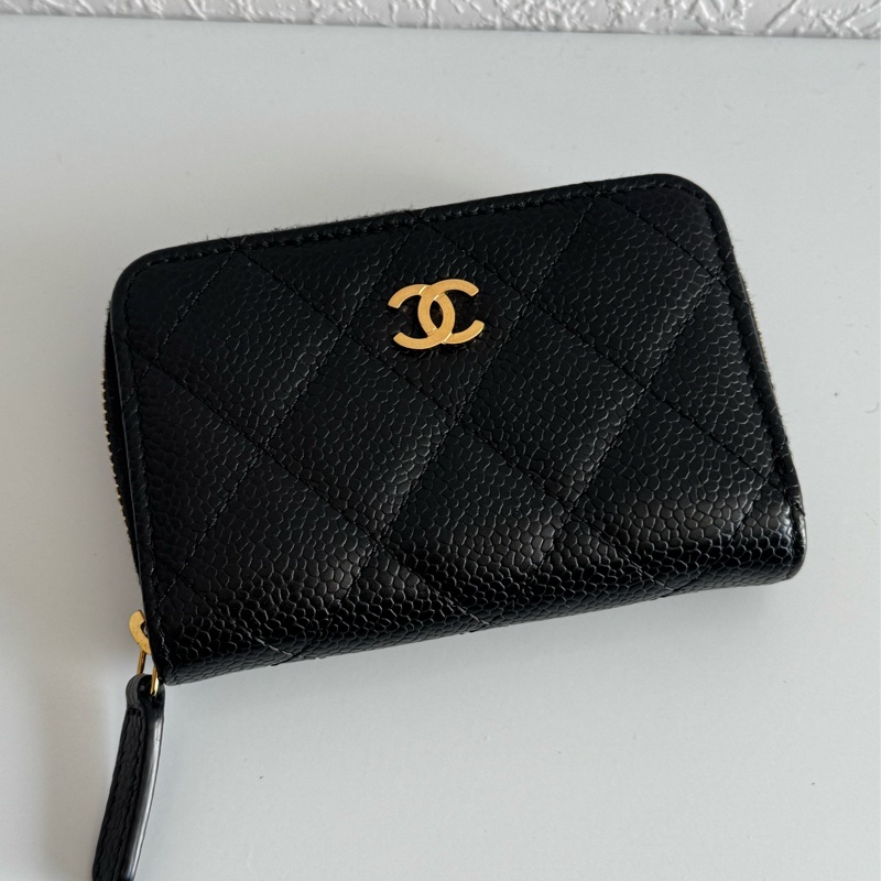 Chanel黑荔枝金雙C ㄇ拉零錢包👛 超好用-1