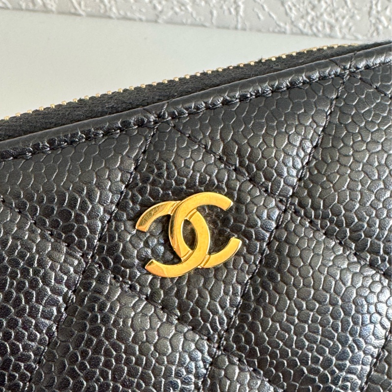 Chanel黑荔枝金雙C ㄇ拉零錢包👛 超好用-7