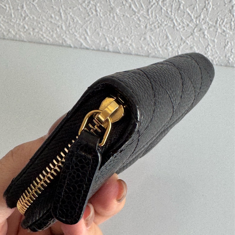 Chanel黑荔枝金雙C ㄇ拉零錢包👛 超好用-9