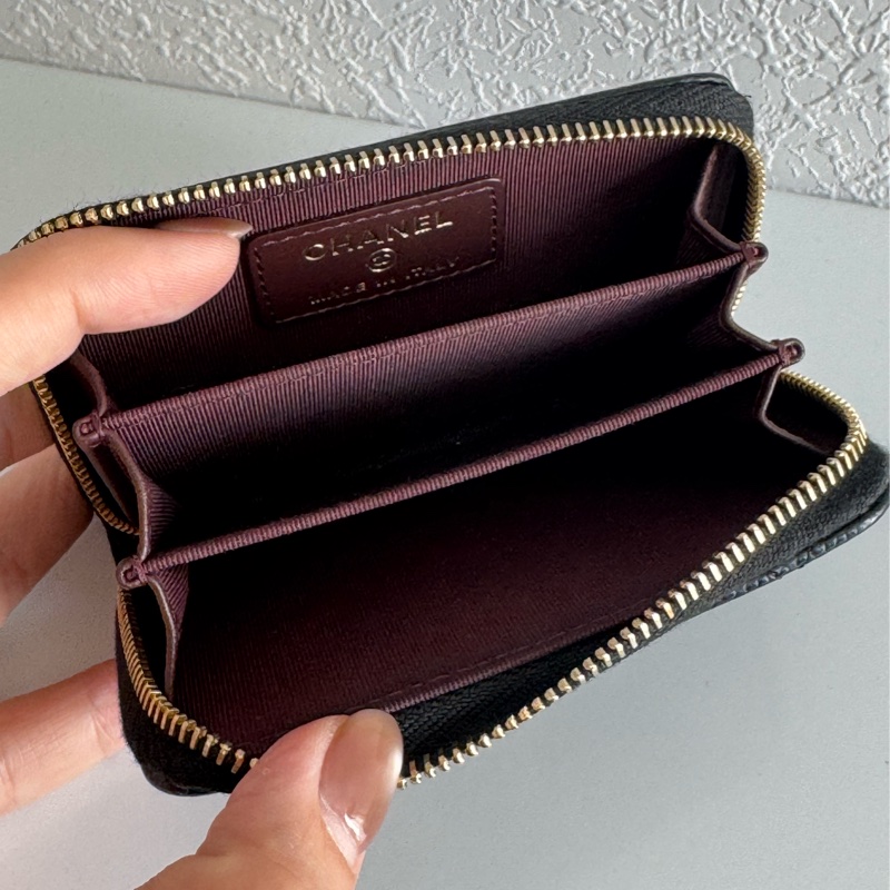 Chanel黑荔枝金雙C ㄇ拉零錢包👛 超好用-13