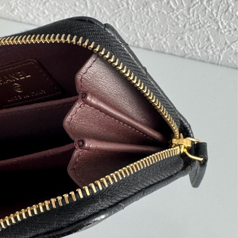 Chanel黑荔枝金雙C ㄇ拉零錢包👛 超好用-15