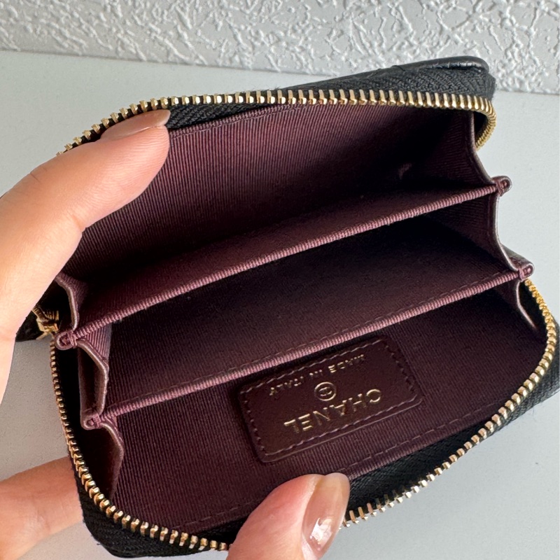 Chanel黑荔枝金雙C ㄇ拉零錢包👛 超好用-17