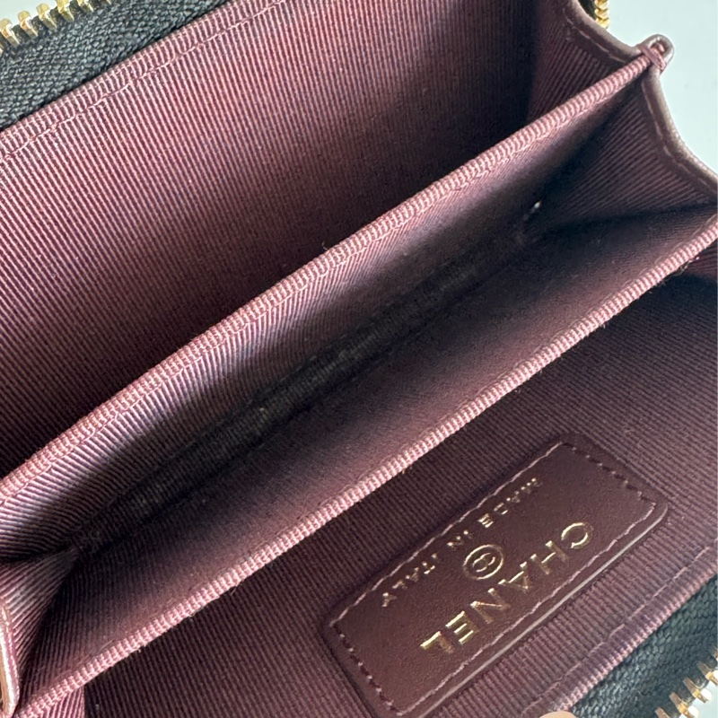 Chanel黑荔枝金雙C ㄇ拉零錢包👛 超好用-19