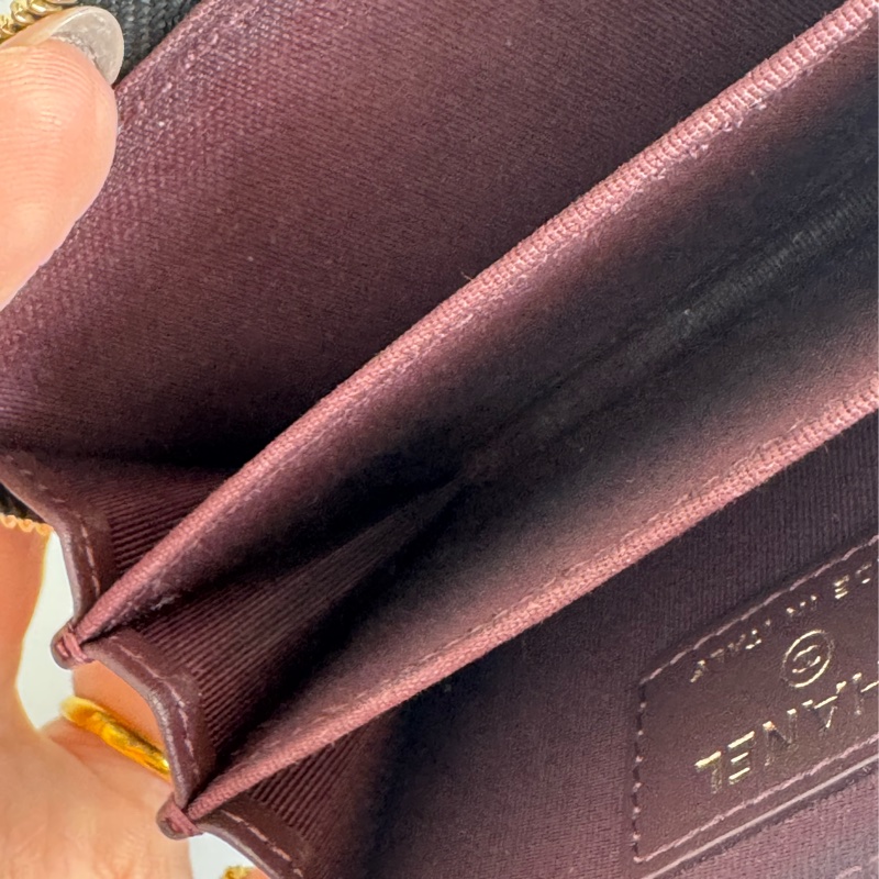 Chanel黑荔枝金雙C ㄇ拉零錢包👛 超好用-21