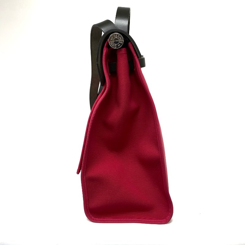 △ Hermes 愛馬仕 Herbag 39 Deep Green, Hotpink Canvas Smooth Calfskin Palladium-plated Hardware 2Way Bag Stamp A 深綠色, 亮粉色帆布光滑小牛皮銀扣兩用袋 A刻 -257024472-2