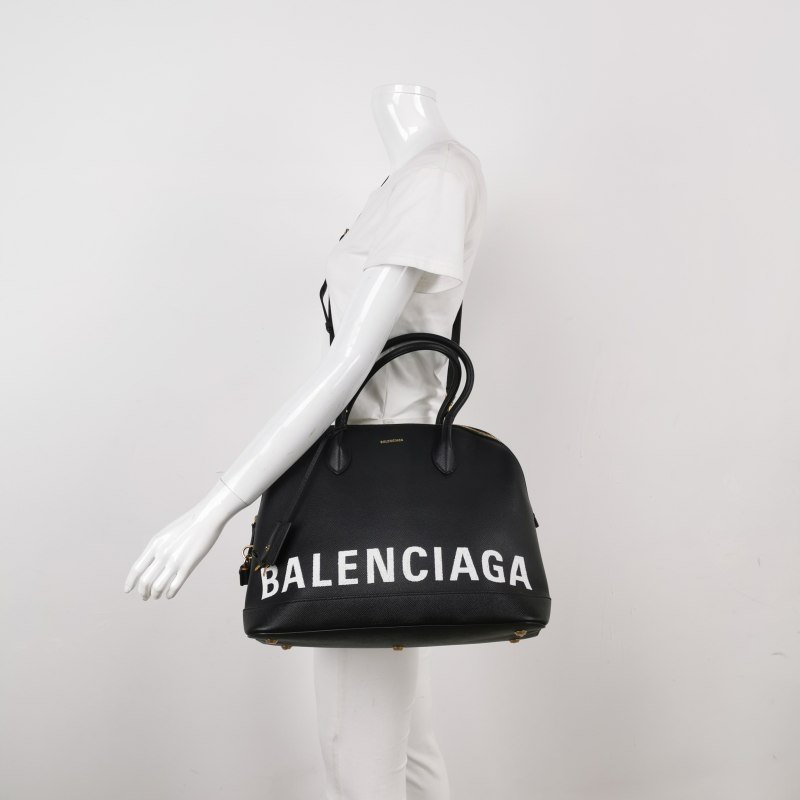 Balenciaga Ville牛皮拼色Balenciaga字母logo斜挎包單肩包-1