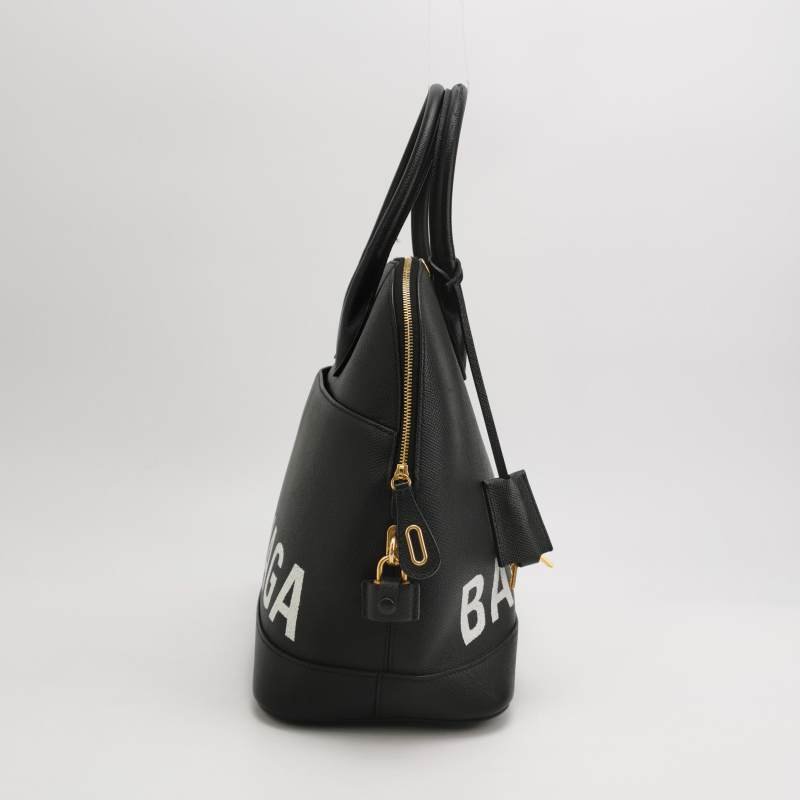 Balenciaga Ville牛皮拼色Balenciaga字母logo斜挎包單肩包-3