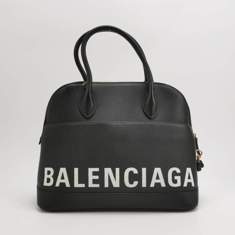 Balenciaga Ville牛皮拼色Balenciaga字母logo斜挎包單肩包-4