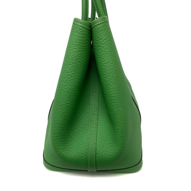 △ Hermes 愛馬仕 Garden Party 36 Green Negonda Calfskin Palladium-plated Hardware Tote Bag Stamp T 綠色壓紋小牛皮銀扣托特袋T刻 -257024695-2