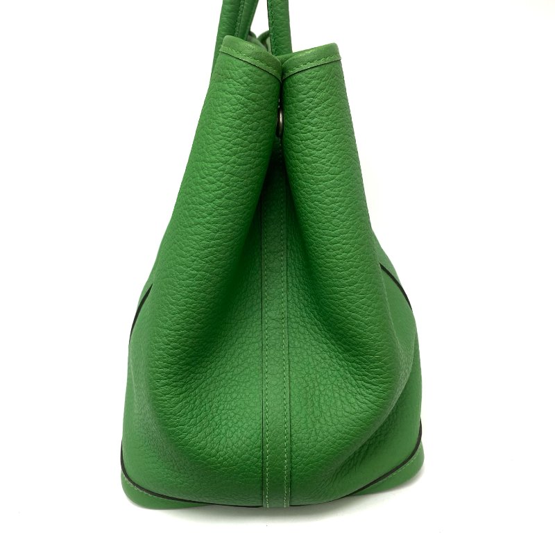 △ Hermes 愛馬仕 Garden Party 36 Green Negonda Calfskin Palladium-plated Hardware Tote Bag Stamp T 綠色壓紋小牛皮銀扣托特袋T刻 -257024695-3