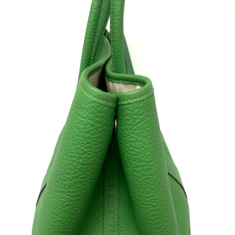 △ Hermes 愛馬仕 Garden Party 36 Green Negonda Calfskin Palladium-plated Hardware Tote Bag Stamp T 綠色壓紋小牛皮銀扣托特袋T刻 -257024695-5