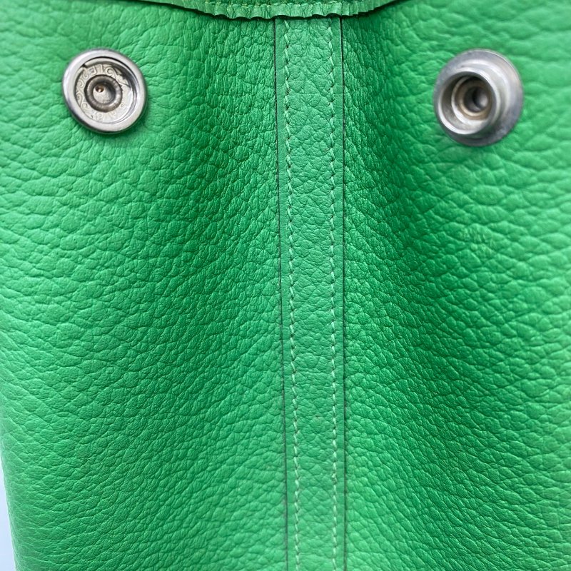 △ Hermes 愛馬仕 Garden Party 36 Green Negonda Calfskin Palladium-plated Hardware Tote Bag Stamp T 綠色壓紋小牛皮銀扣托特袋T刻 -257024695-7