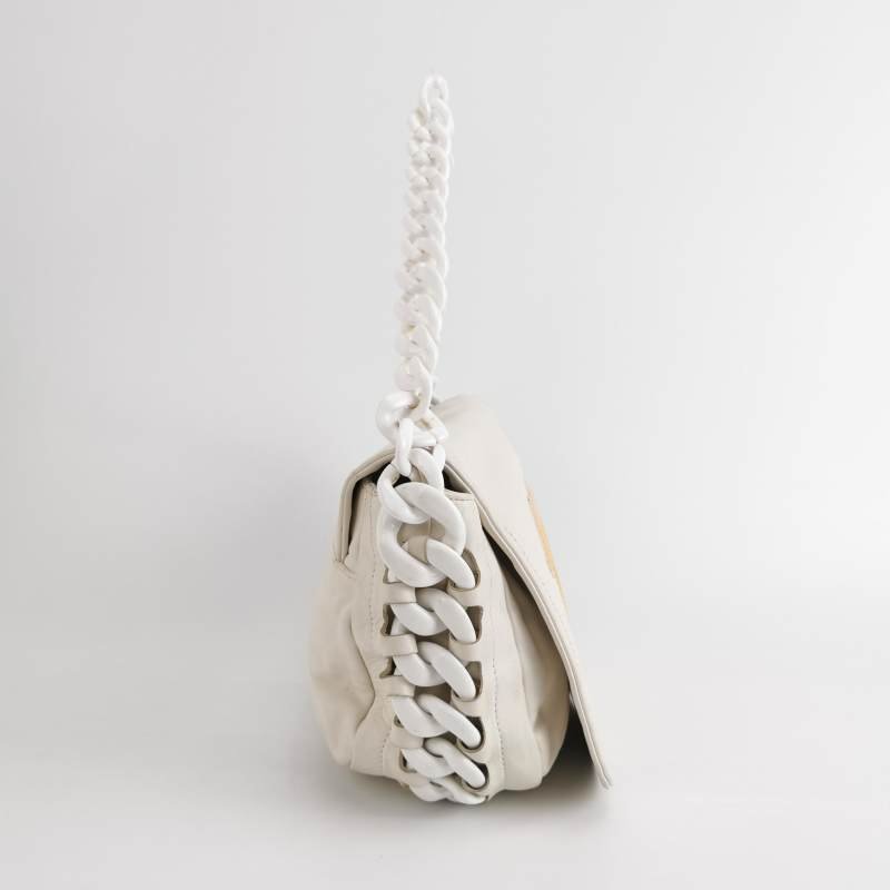 Chanel牛皮拼色雙C logo單肩包-3