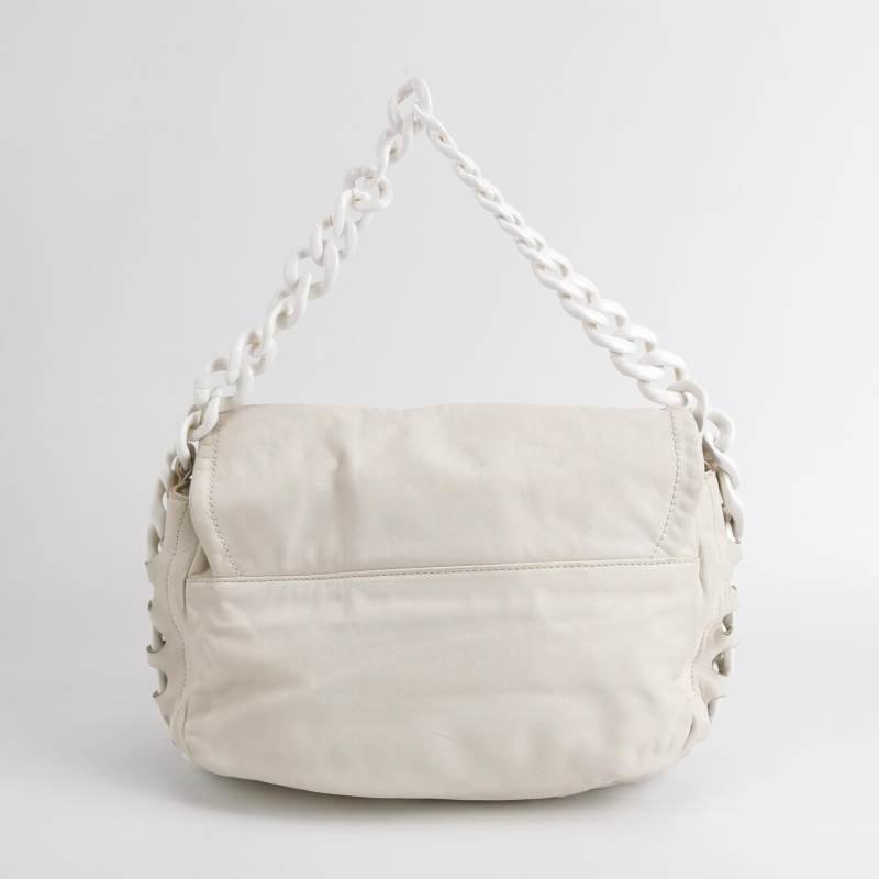 Chanel牛皮拼色雙C logo單肩包-4