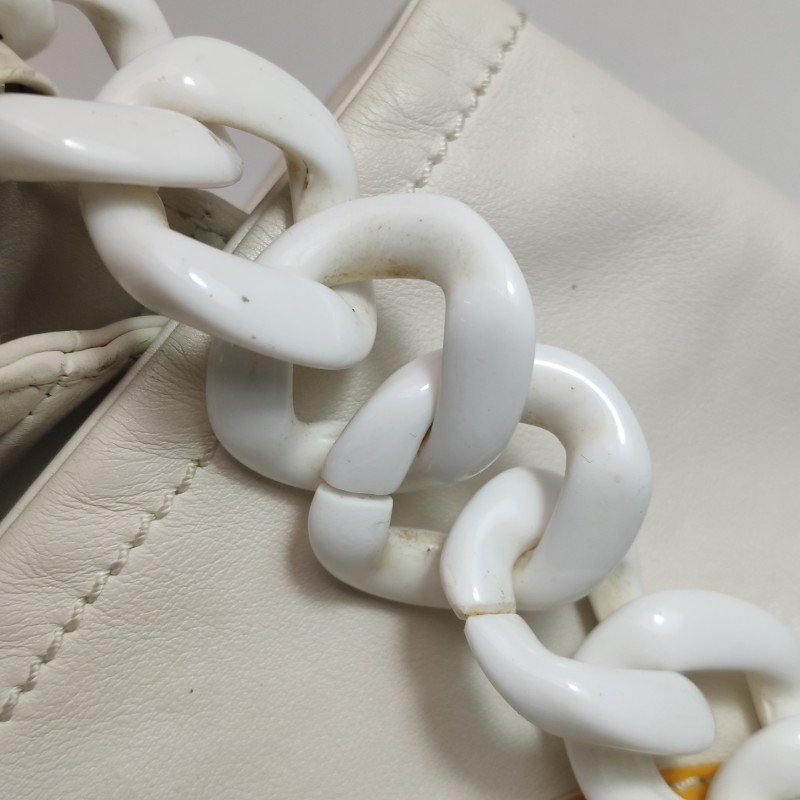 Chanel牛皮拼色雙C logo單肩包-10