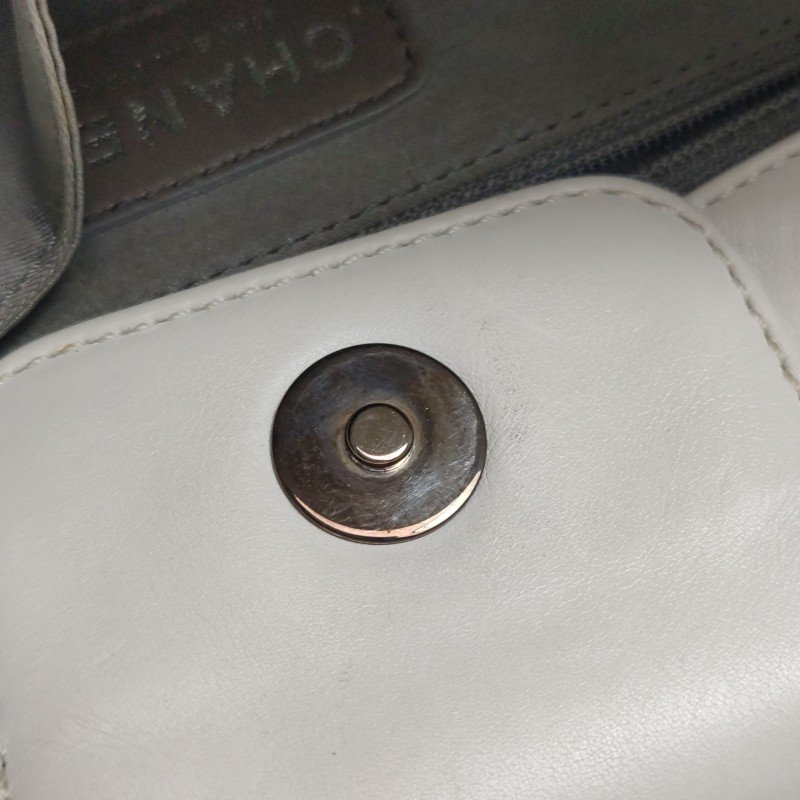 Chanel牛皮拼色雙C logo單肩包-11