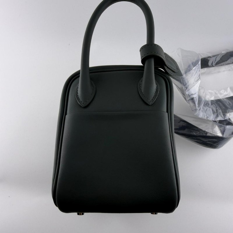 HERMES 黑銀Lindy mini 手提斜挎包-3