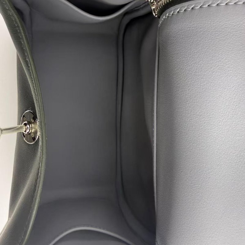 HERMES 黑銀Lindy mini 手提斜挎包-5