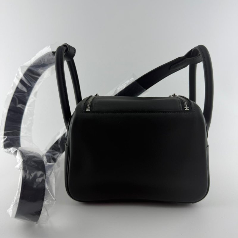 HERMES 黑銀Lindy mini 手提斜挎包-8
