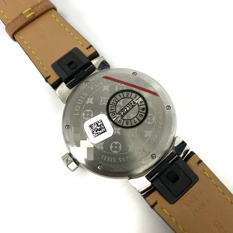 △ Louis Vuitton 路易威登 Brown Coated Canvas Strap Silver Stainless Steel Quartz Watch QA072 啡色塗層帆布錶帶銀色不鏽鋼石英手錶 QA072 -257024436-10