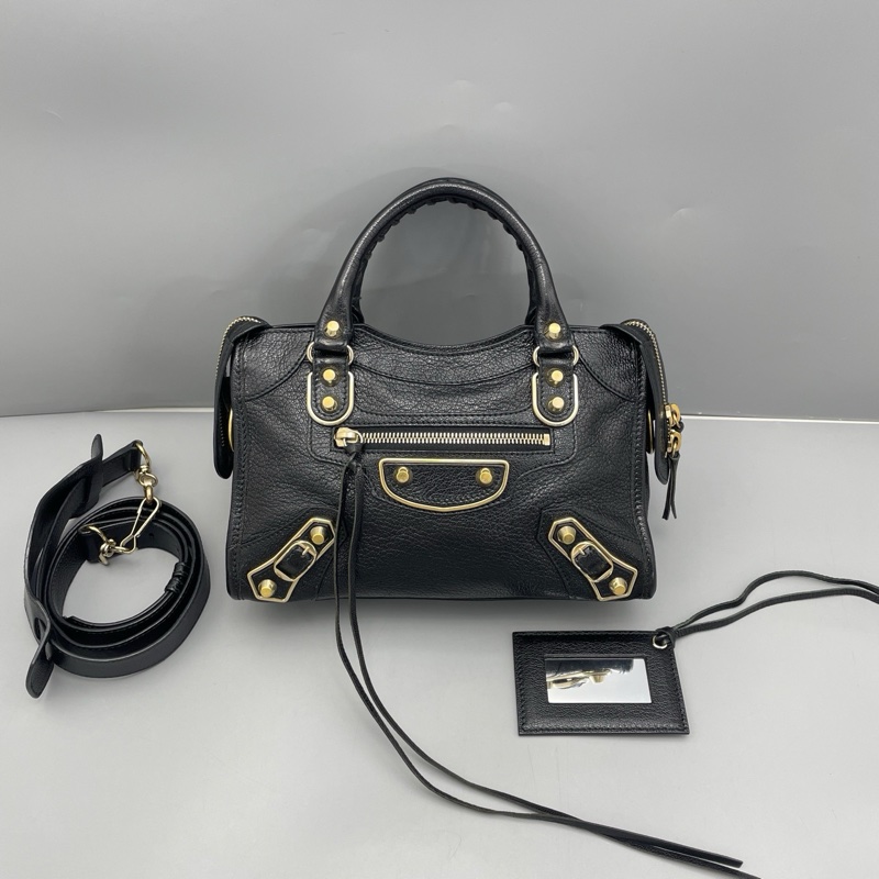 Balenciaga巴黎世家機車包mini黑金-0