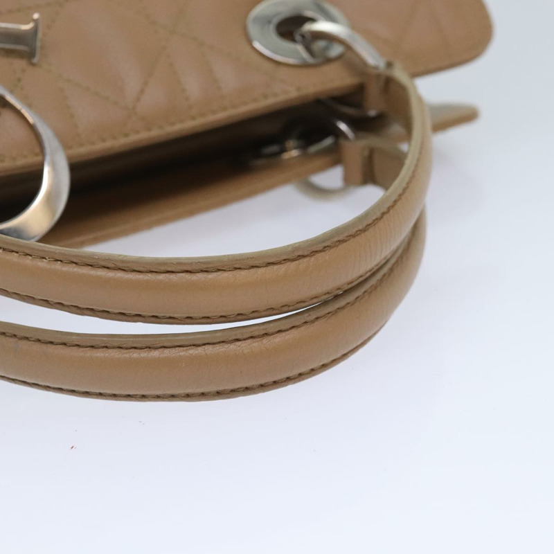 【日本直送】Christian Dior Lady Dior Canage 手提包 皮革 米色 正品 hk1676-6