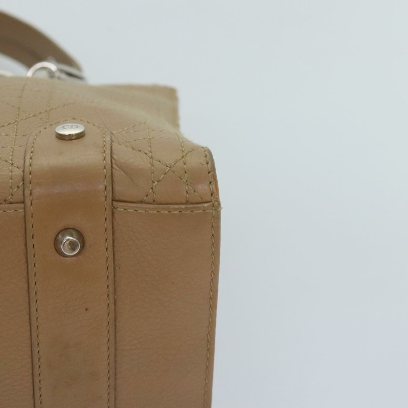 【日本直送】Christian Dior Lady Dior Canage 手提包 皮革 米色 正品 hk1676-13