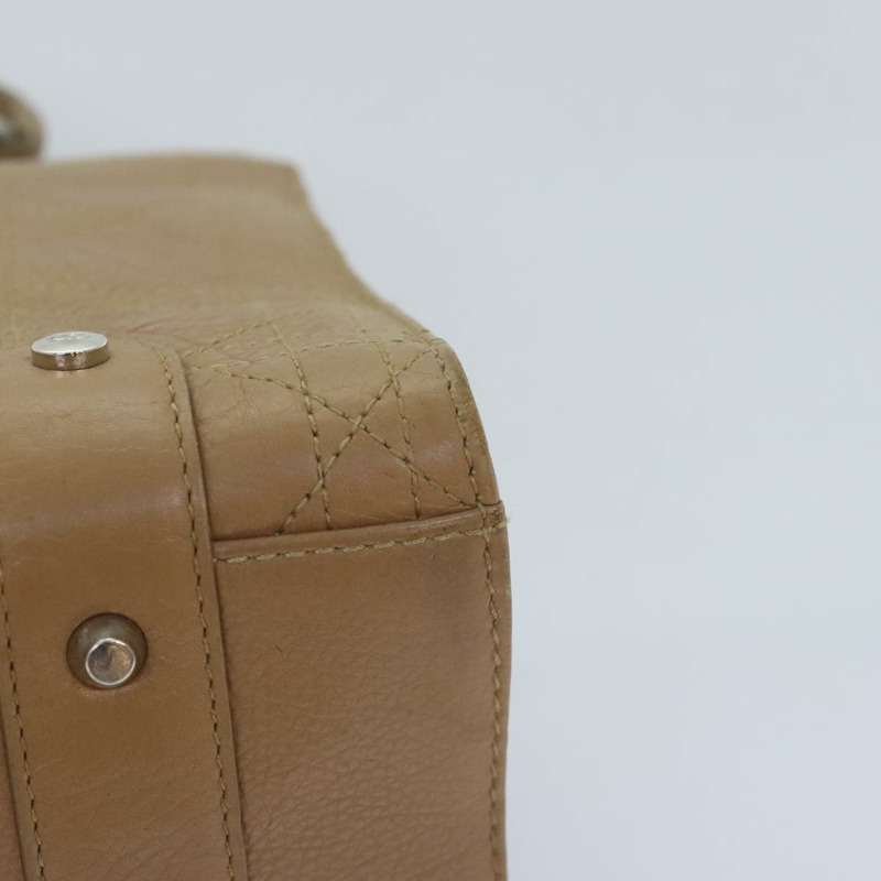 【日本直送】Christian Dior Lady Dior Canage 手提包 皮革 米色 正品 hk1676-15
