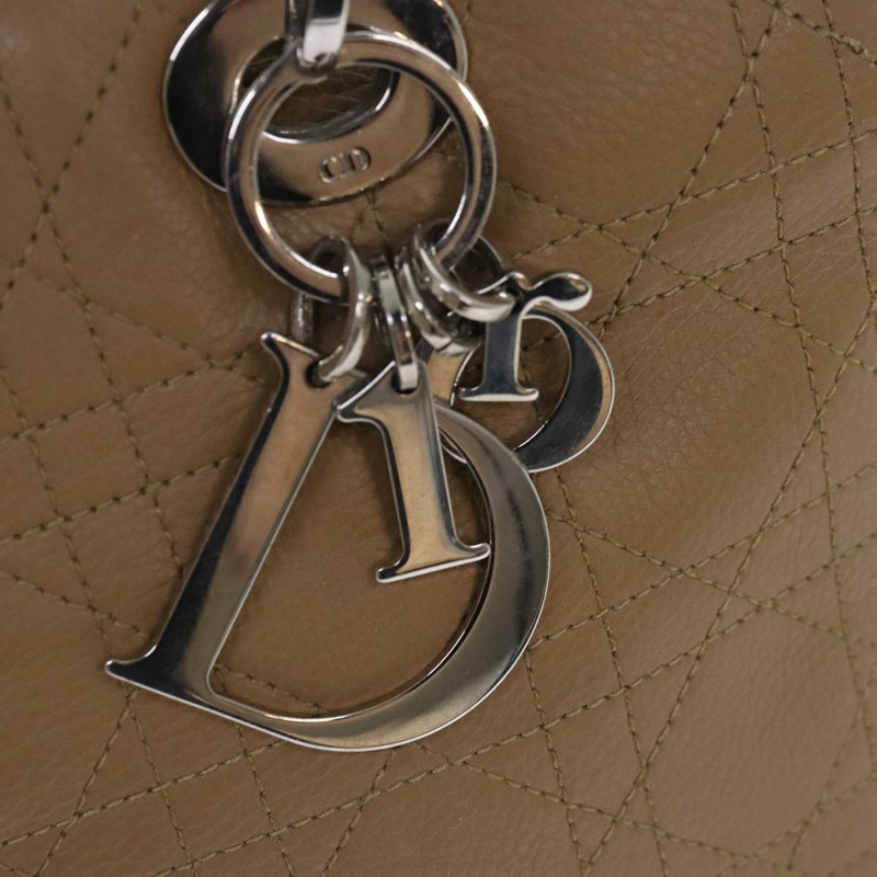 【日本直送】Christian Dior Lady Dior Canage 手提包 皮革 米色 正品 hk1676-16