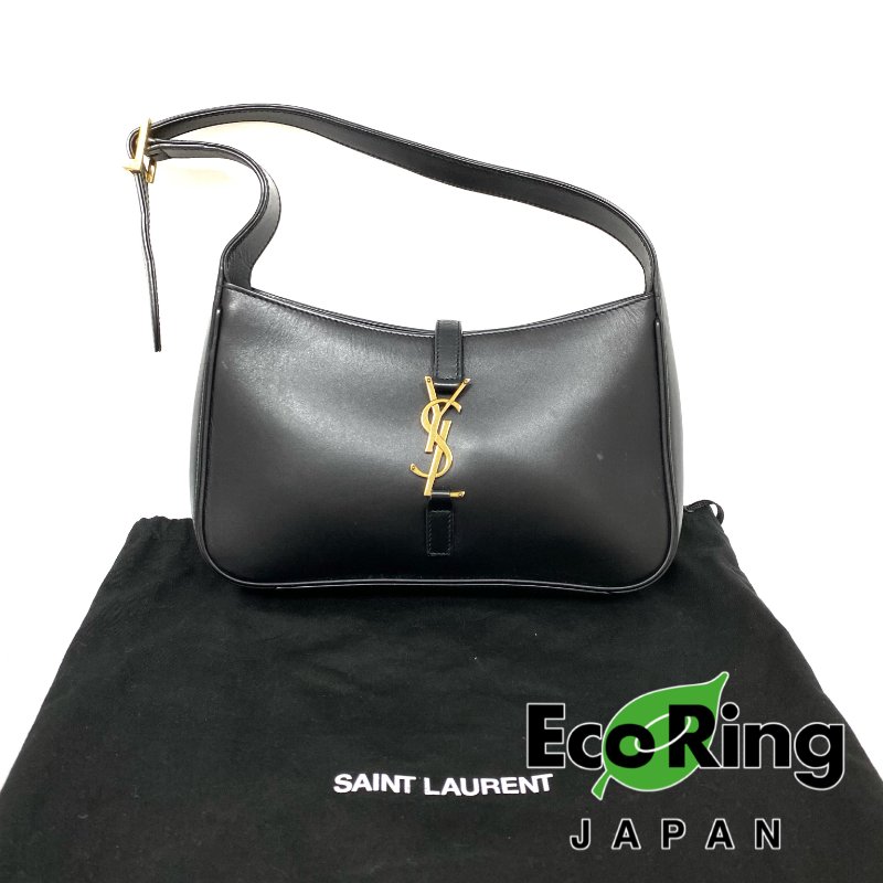 △ Saint Laurent 聖羅蘭 Le 5 à 7 Black Calfskin Shoulder Bag 黑色小牛皮肩背袋 -257024592-0