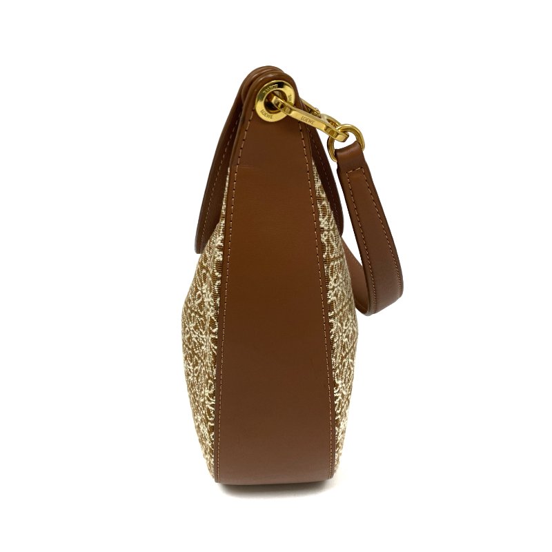 △ Loewe 羅意威 Luna Brown Canvas, Calfskin Shoulder Bag 啡色帆布, 小牛皮肩背袋 -257024773-3