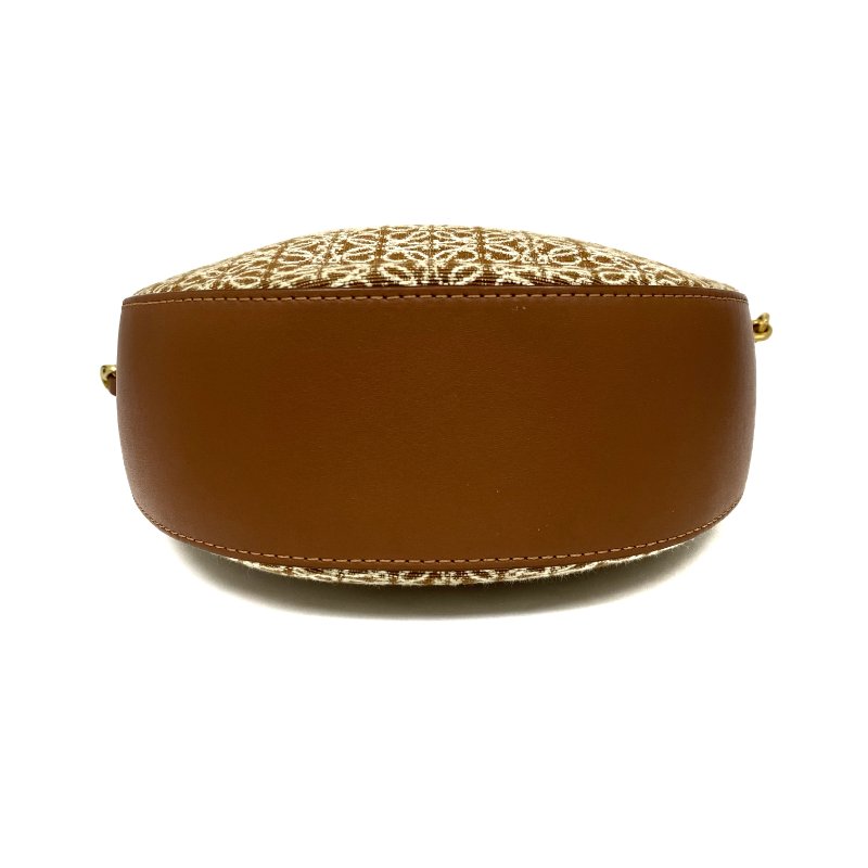 △ Loewe 羅意威 Luna Brown Canvas, Calfskin Shoulder Bag 啡色帆布, 小牛皮肩背袋 -257024773-5