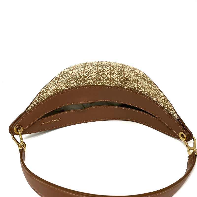 △ Loewe 羅意威 Luna Brown Canvas, Calfskin Shoulder Bag 啡色帆布, 小牛皮肩背袋 -257024773-6