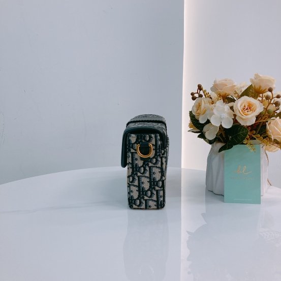 MS0447 Dior 迪奧 30 迷理蒙田緹花布藍色金扣斜肩包Montaigne Box Mini Oblique Jacquard Blue x GHW-2