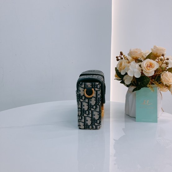 MS0447 Dior 迪奧 30 迷理蒙田緹花布藍色金扣斜肩包Montaigne Box Mini Oblique Jacquard Blue x GHW-3