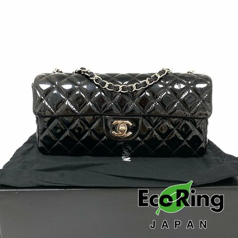 △ Chanel 香奈兒 EastWest Black Patent Leather Chain Shoulder Bag No.13 A48303 黑色漆皮鏈條肩背袋 No.13 A48303 -257024719
