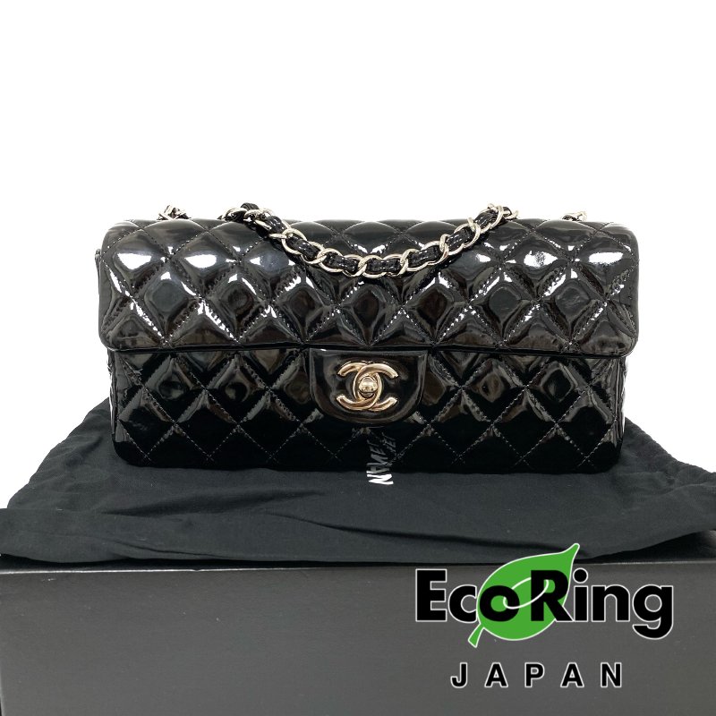 △ Chanel 香奈兒 EastWest Black Patent Leather Chain Shoulder Bag No.13 A48303 黑色漆皮鏈條肩背袋 No.13 A48303 -257024719-0