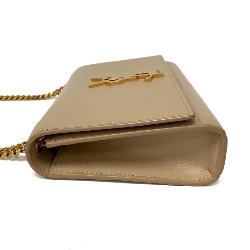 ☆ Saint Laurent 聖羅蘭 Beige Calfskin Kate Chain Shoulder Bag 米色小牛皮鏈條肩背袋 - 257024877-4