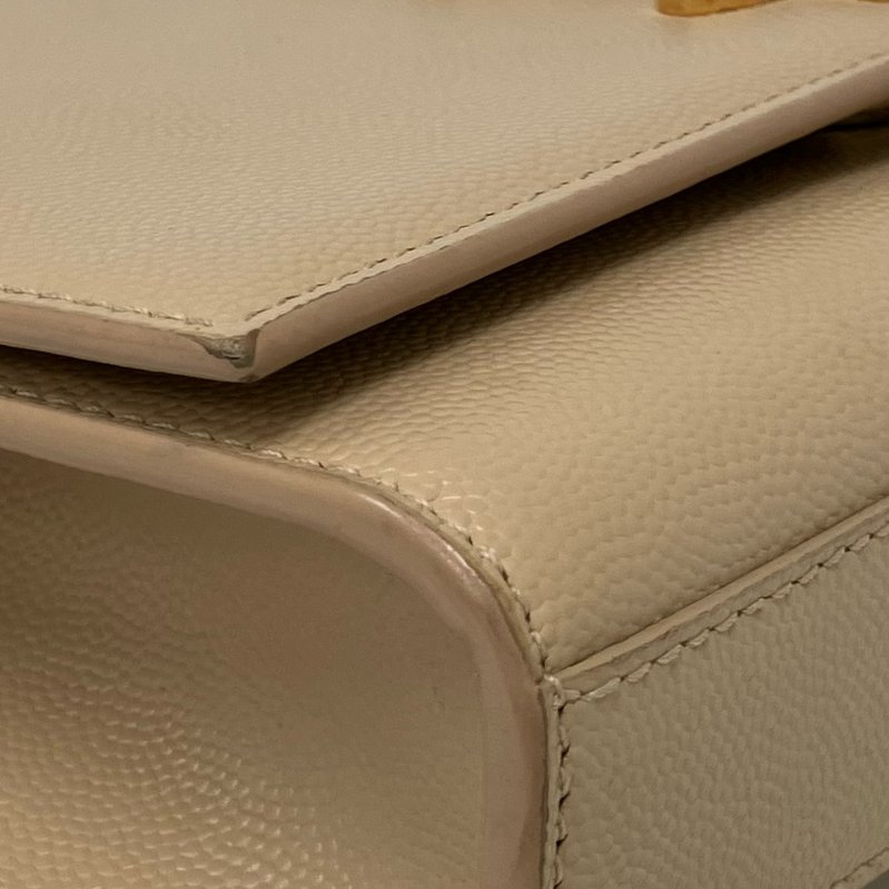 ☆ Saint Laurent 聖羅蘭 Beige Calfskin Kate Chain Shoulder Bag 米色小牛皮鏈條肩背袋 - 257024877-8