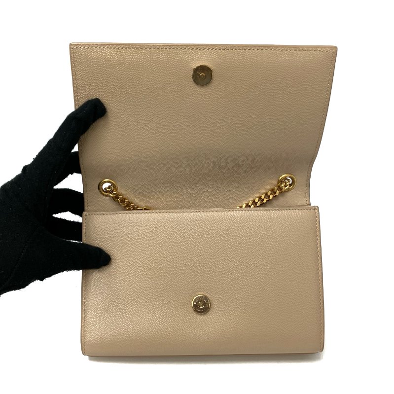 ☆ Saint Laurent 聖羅蘭 Beige Calfskin Kate Chain Shoulder Bag 米色小牛皮鏈條肩背袋 - 257024877-12