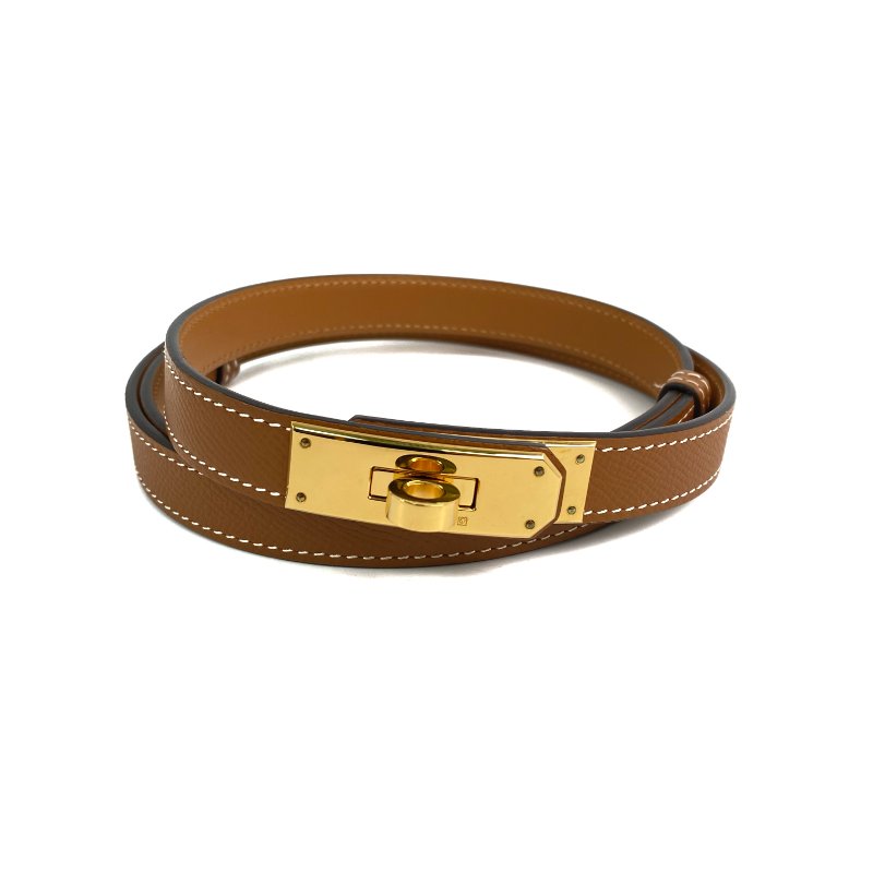 △ Hermes 愛馬仕 Kelly Pocket 18 37 Gold Epsom Calfskin Gold-Plated Hardware Belt Stamp Z 金棕色壓紋小牛皮金色金屬腰帶Z刻 -257018173-1